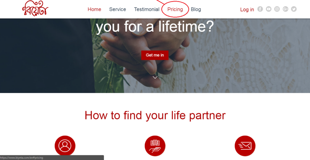 Pricing plan Biyeta find matches of brides and grooms